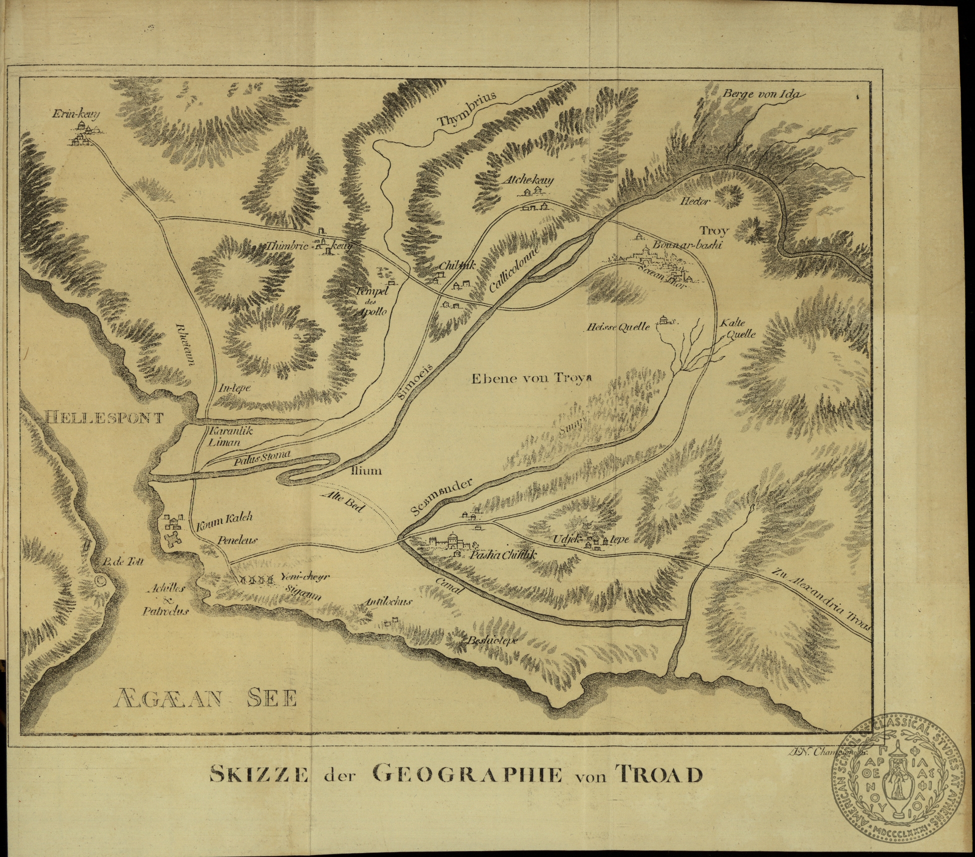 Skizze der Geographie von Troad